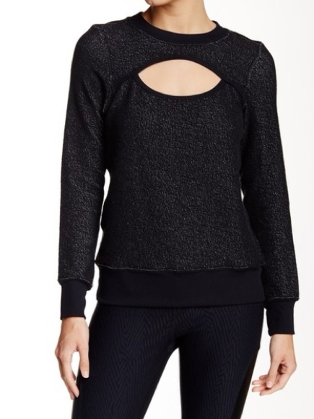 Koral Activewear Open Breach Front Sweater — Black